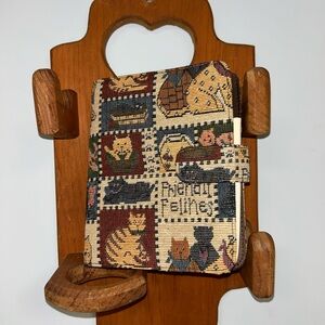 Vintage tapestry cat friendly feline journal notebook NWOT